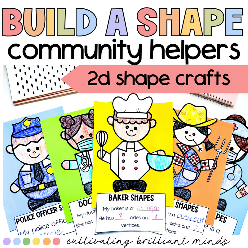 Community Helper Build A Shape Craft | 2D Shapes | Shape Crafts