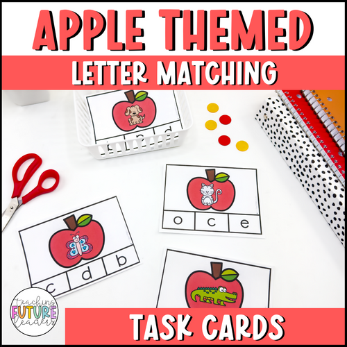 Apple Letter Matching Task Cards Cover