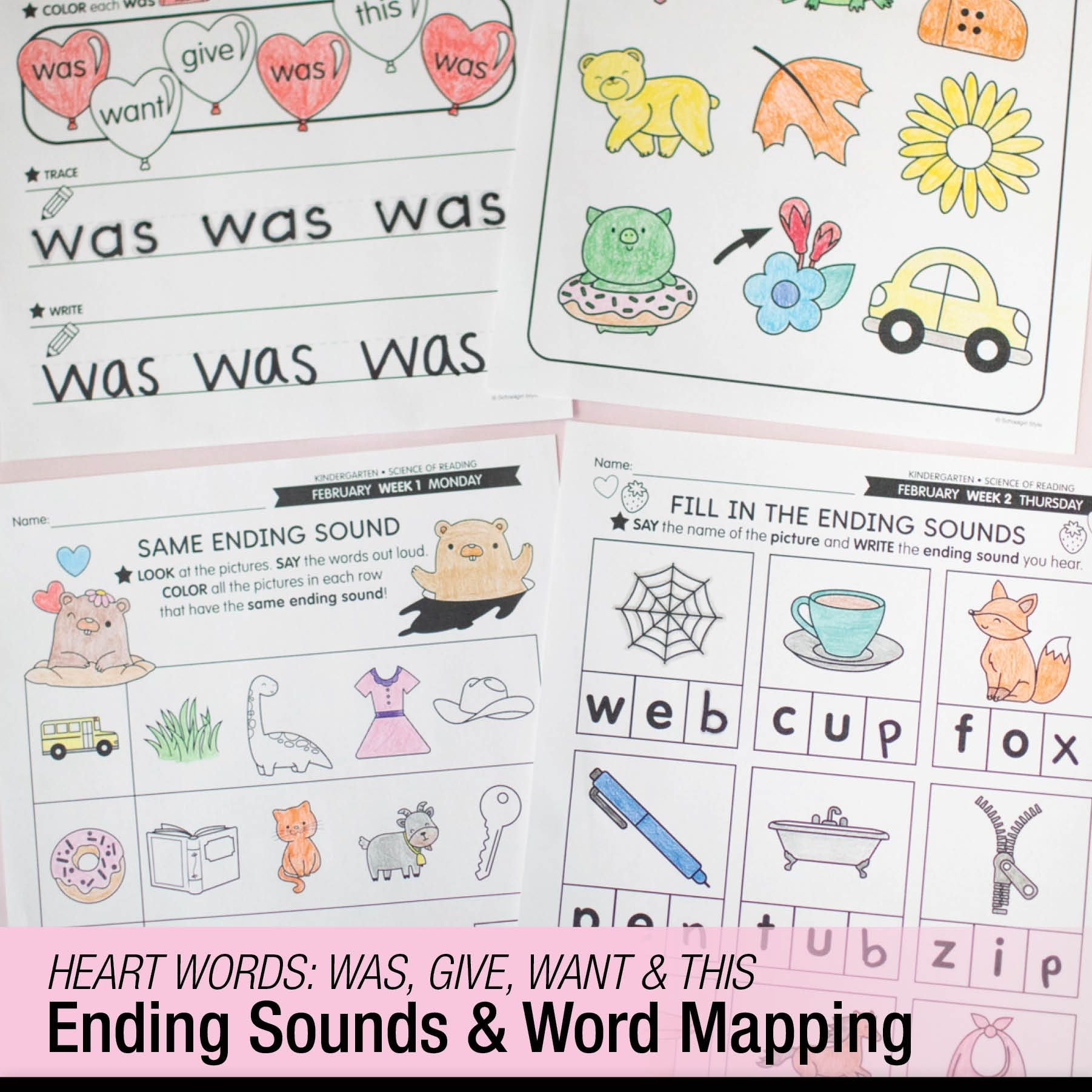 Printable Kindergarten February Daily Science of Reading