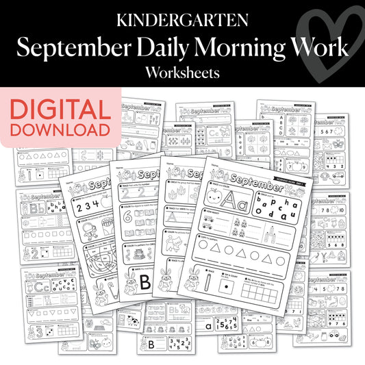 Kindergarten September Daily Morning Work