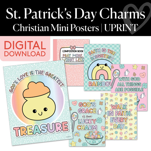 Printable March Christian Mini Posters | St. Patrick's Day Charms