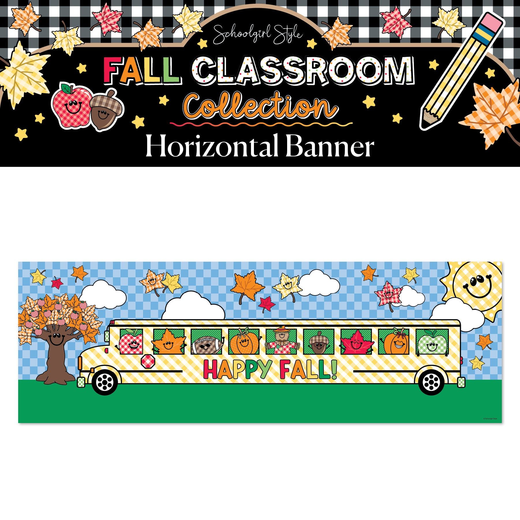 Printable Happy Fall Horizontal Walgreens Ready Kraft Style Banner | 90s Teacher