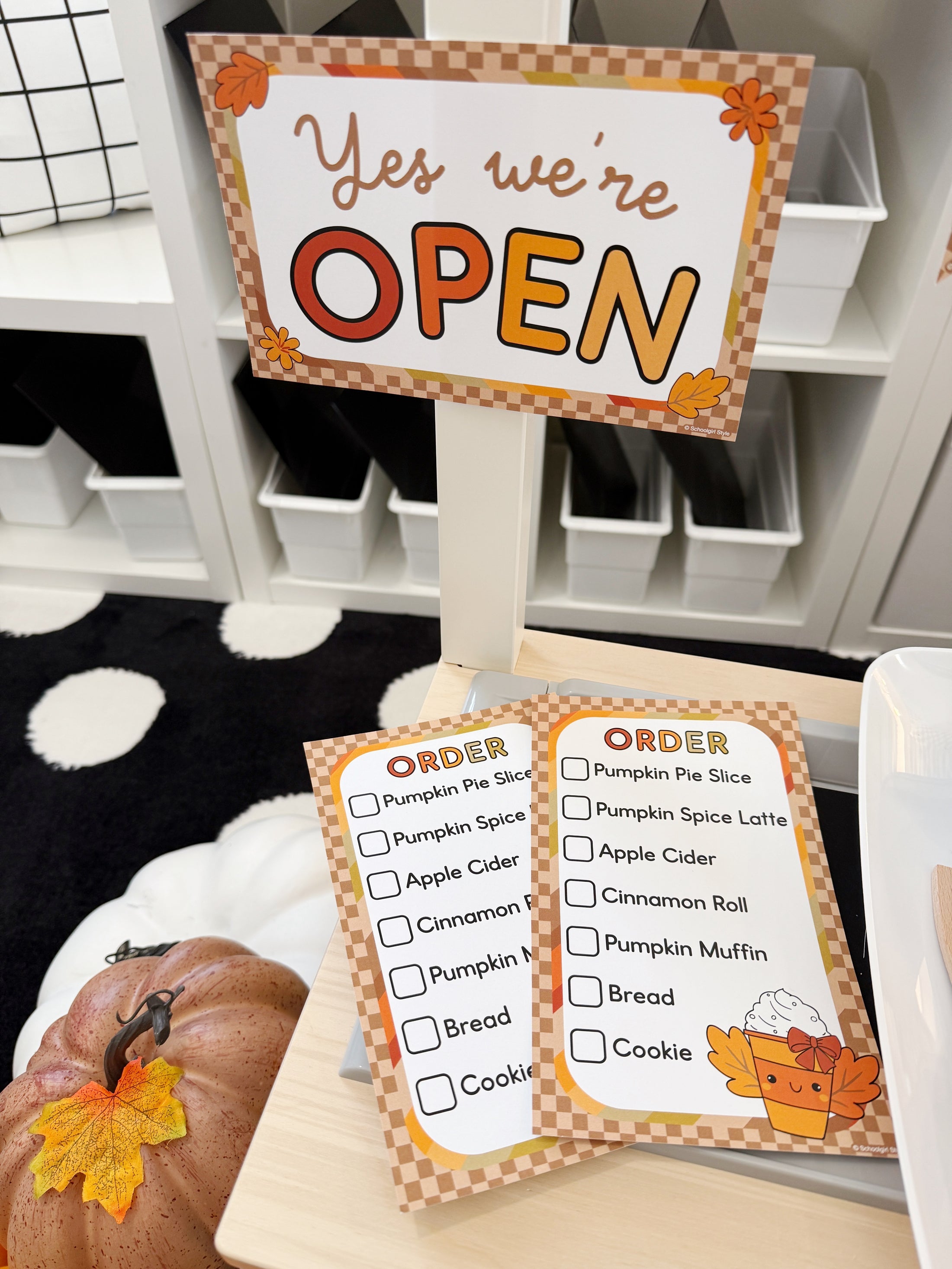 Printable November Dramatic Play Pumpkin Spice Cafe