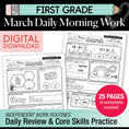 Load image into Gallery viewer, Printable First Grade March Daily Morning Work
