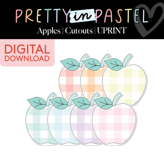 Printable Pastel Apple Bulletin Board Cutouts | Pretty in Pastel