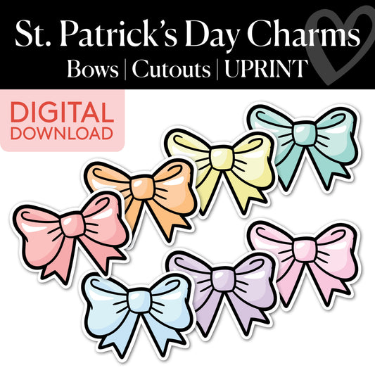 Printable March Bow Cutouts | St. Patrick's Day Charms