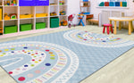 Over the Double Rainbow Checkerboard Rug | Boho Rainbow Classroom Rug | Over the Rainbow | Schoolgirl Style