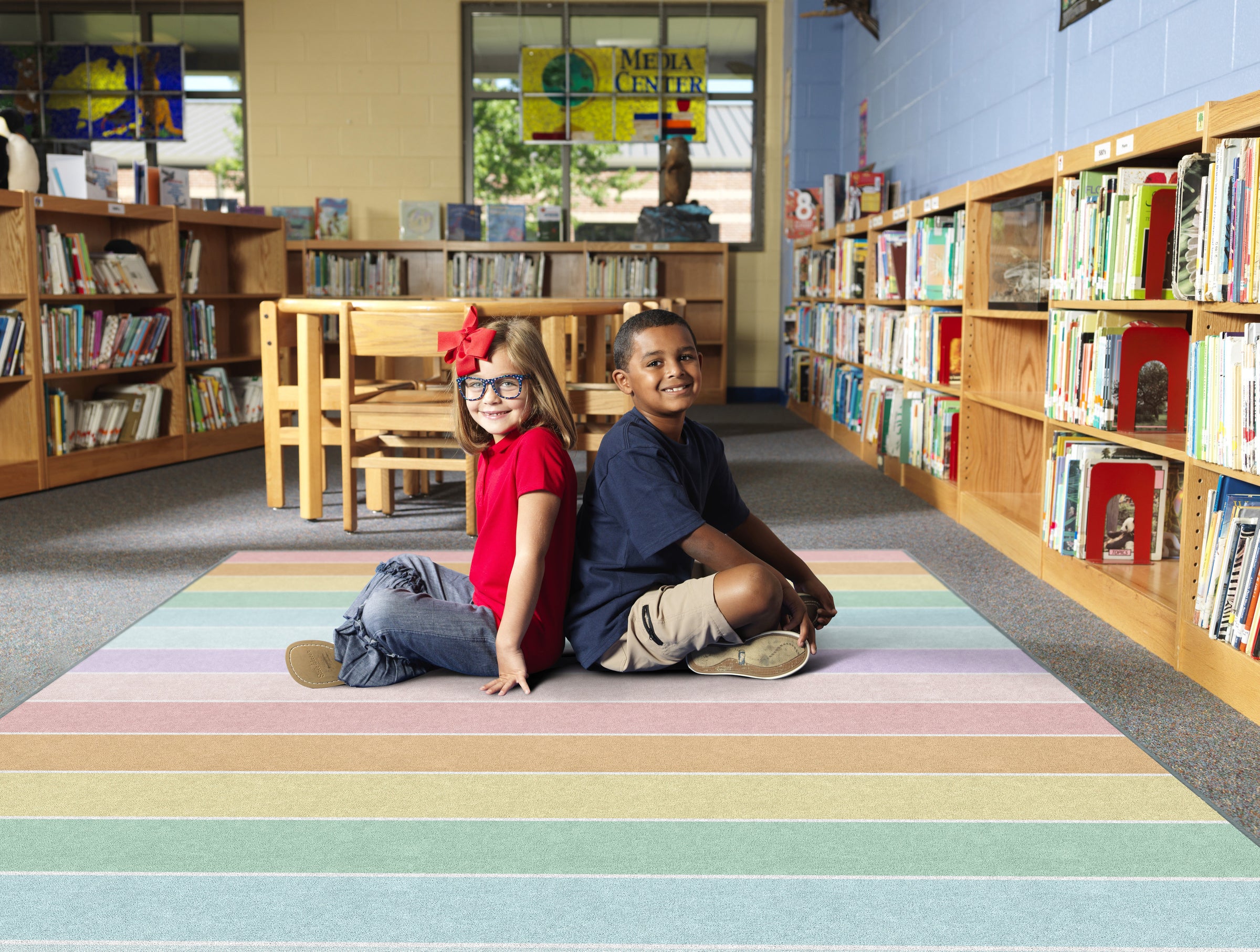 Pastel Rainbow Stripe Rug | Pastel Classroom Rug | Your Story in Paste ...