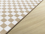 Brown and White Checkerboard Rug | Neutral Classroom Rug | Sweater Weather | Schoolgirl Style