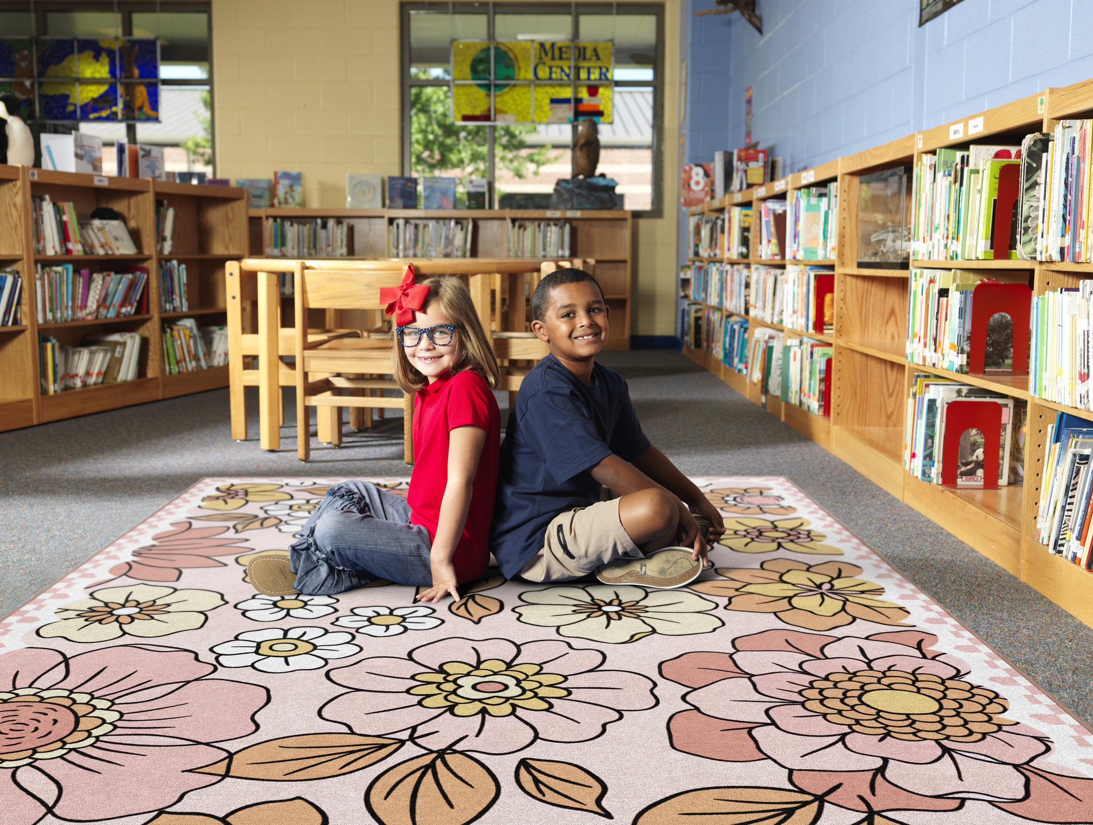 Retro Floral Rug | Retro Classroom Rug | That 70's Floral | Schoolgirl Style