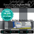 Load image into Gallery viewer, Black Gingham Bulletin Board Paper 25ft. | Schoolgirl Style x Fadeless®
