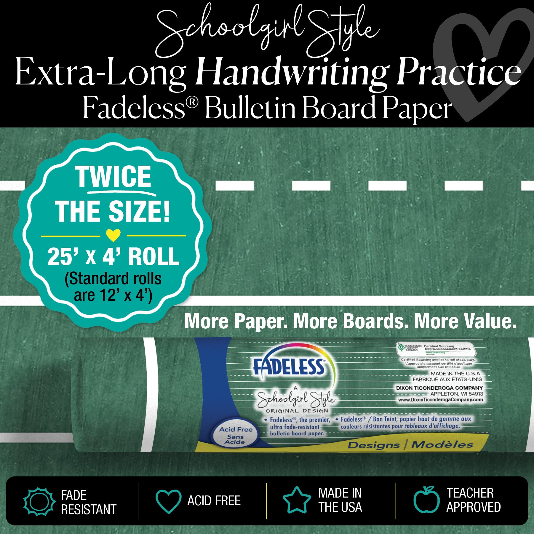 Pink Gingham Bulletin Board Paper 25ft. | Schoolgirl Style x Fadeless®