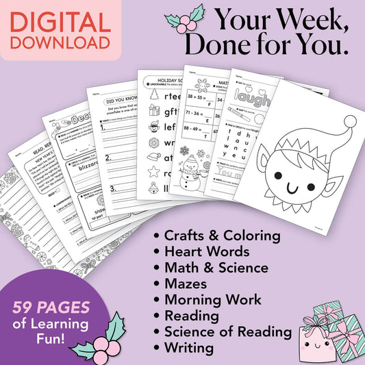 Printable Second Grade December Week 4 Resources
