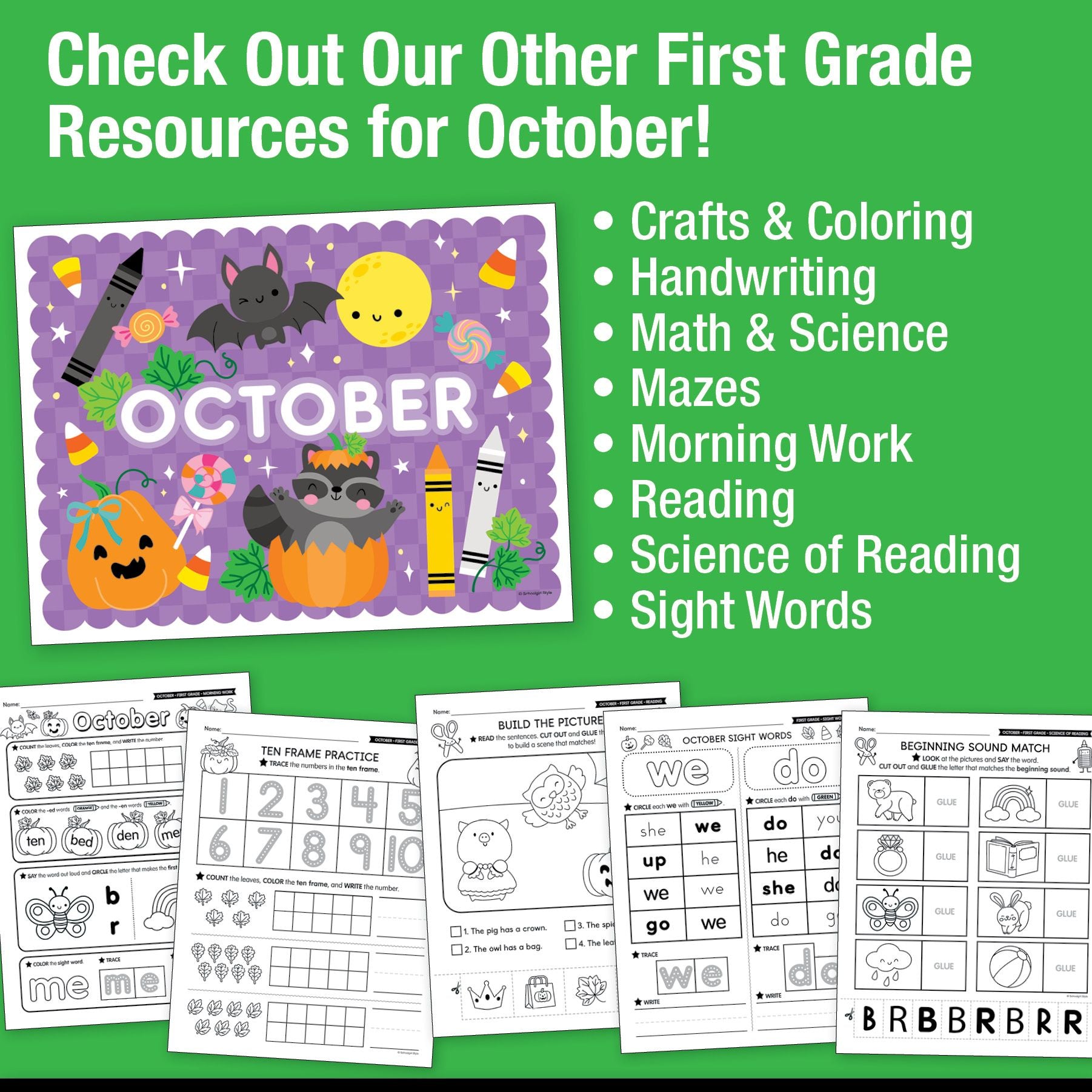 Printable First Grade October Daily Writing