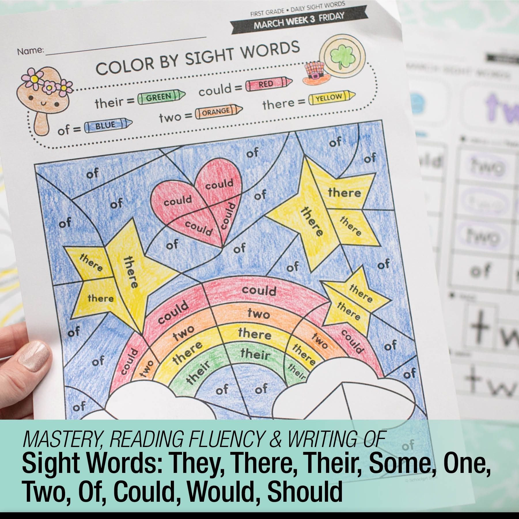 Printable First Grade March Daily Sight Words