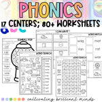CVC Short A Phonics Centers & Worksheets | Phonics Activities | Kinder,1st Grade