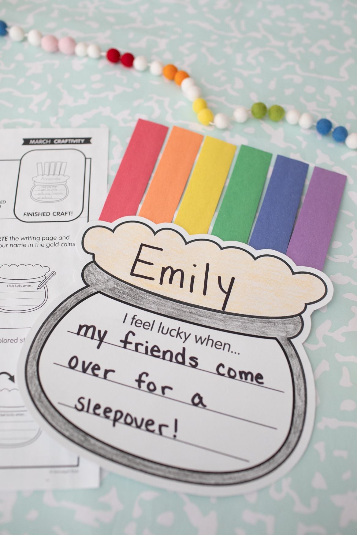 Printable March I Feel Lucky Writing Craftivity