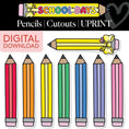 Load image into Gallery viewer, Printable Bright Rainbow Pencils Bulletin Board Cutouts | School Days
