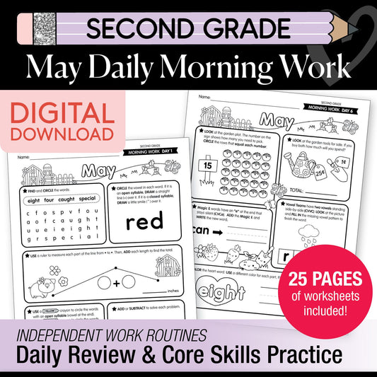 Printable Second Grade May Daily Morning Work