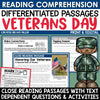 Veterans Day Activities Differentiated Close Reading Comprehension Passages