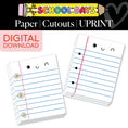 Load image into Gallery viewer, Printable Lined Paper Bulletin Board Cutouts | School Days 
