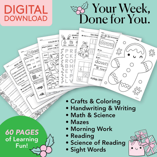 Printable First Grade December Week 3 Resources