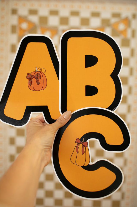 Printable Thanksgiving Fall Orange Uppercase Letters | Pumpkin Spice and Everything Nice