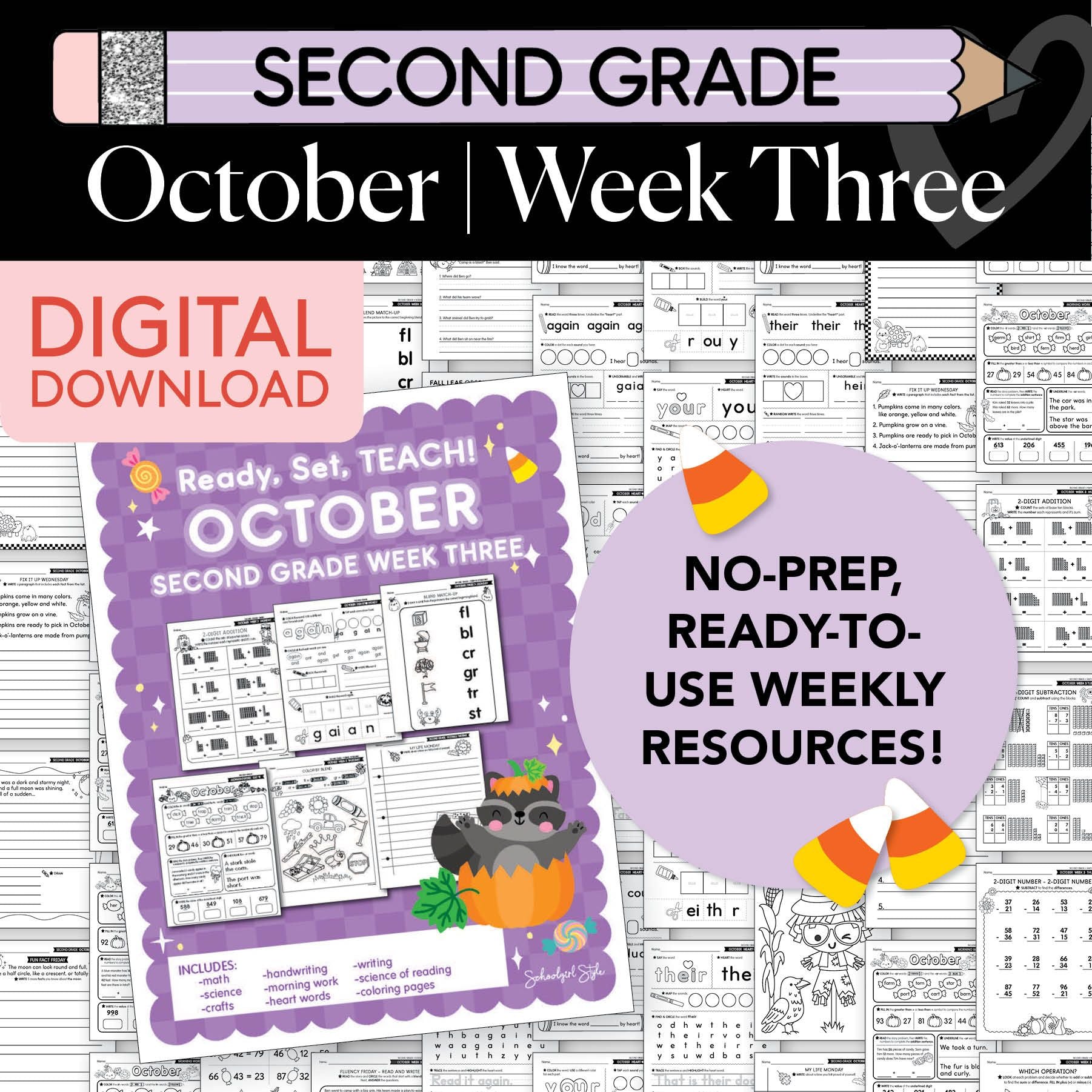 Printable Second Grade October Week 3 Resources