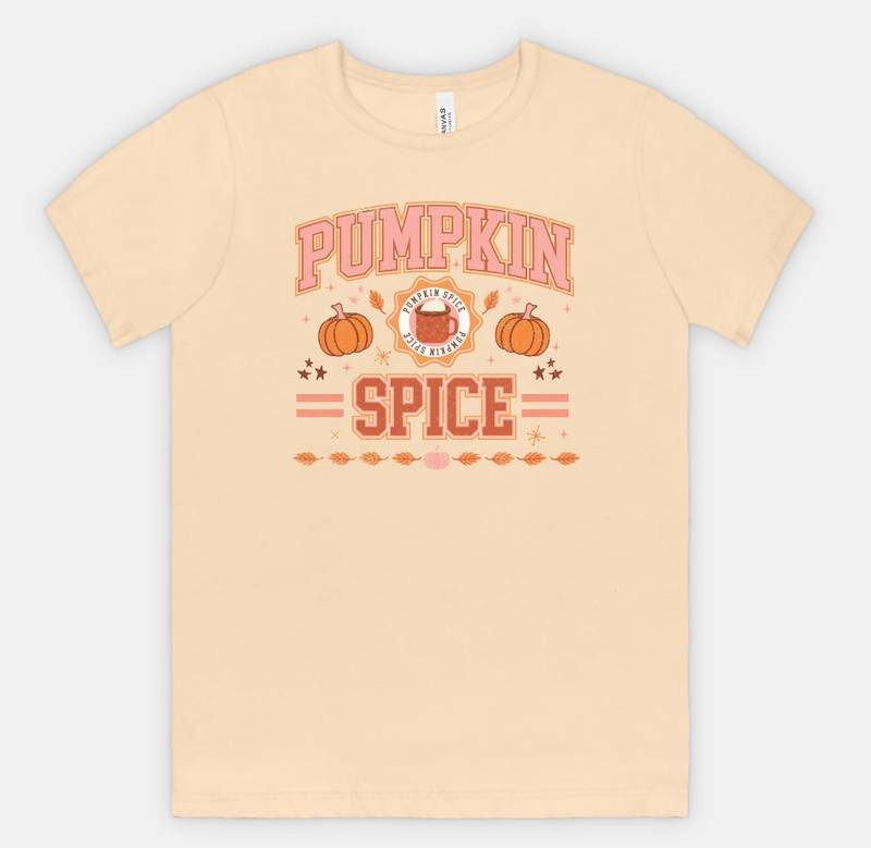 Pumpkin Spice Varsity Tee / Crunches and Crayons