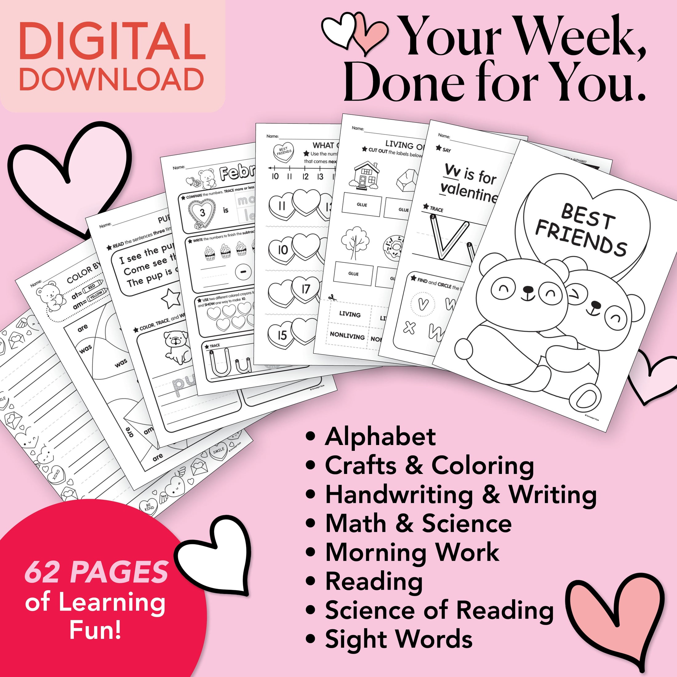 Printable Kindergarten February Week 2 Resources