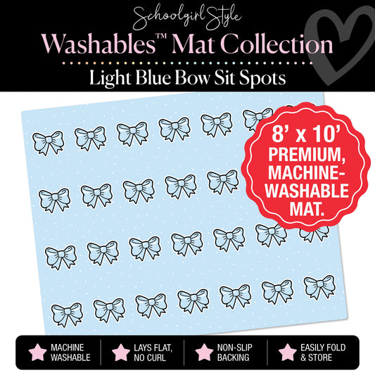 Light Blue Bow Sit Spot Classroom Mat by Schoolgirl Style
