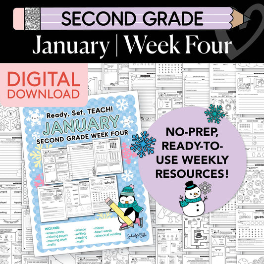 Printable Second Grade January Week 4 Resources