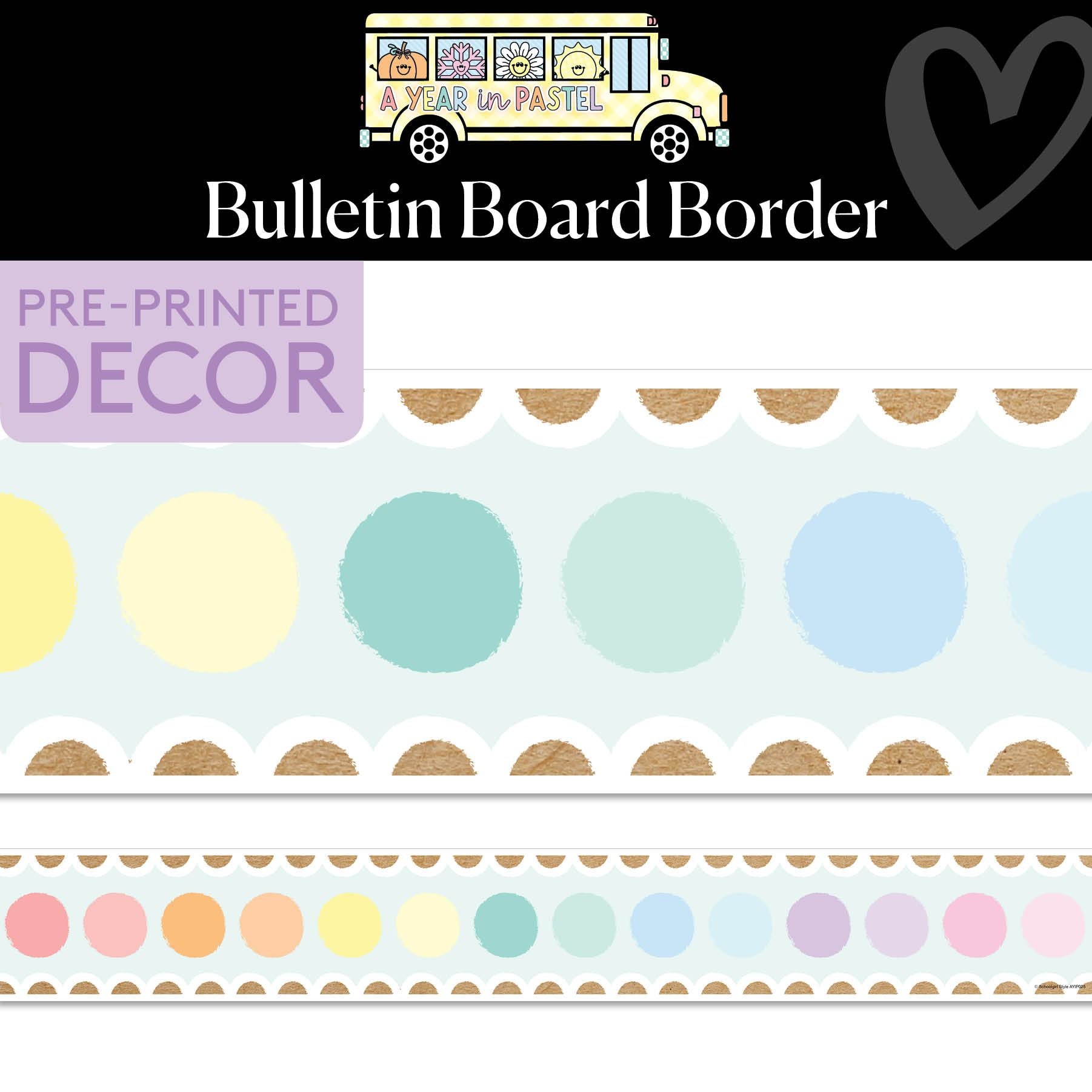 Mint Marker Dots Bulletin Board Border | A Year In Pastel