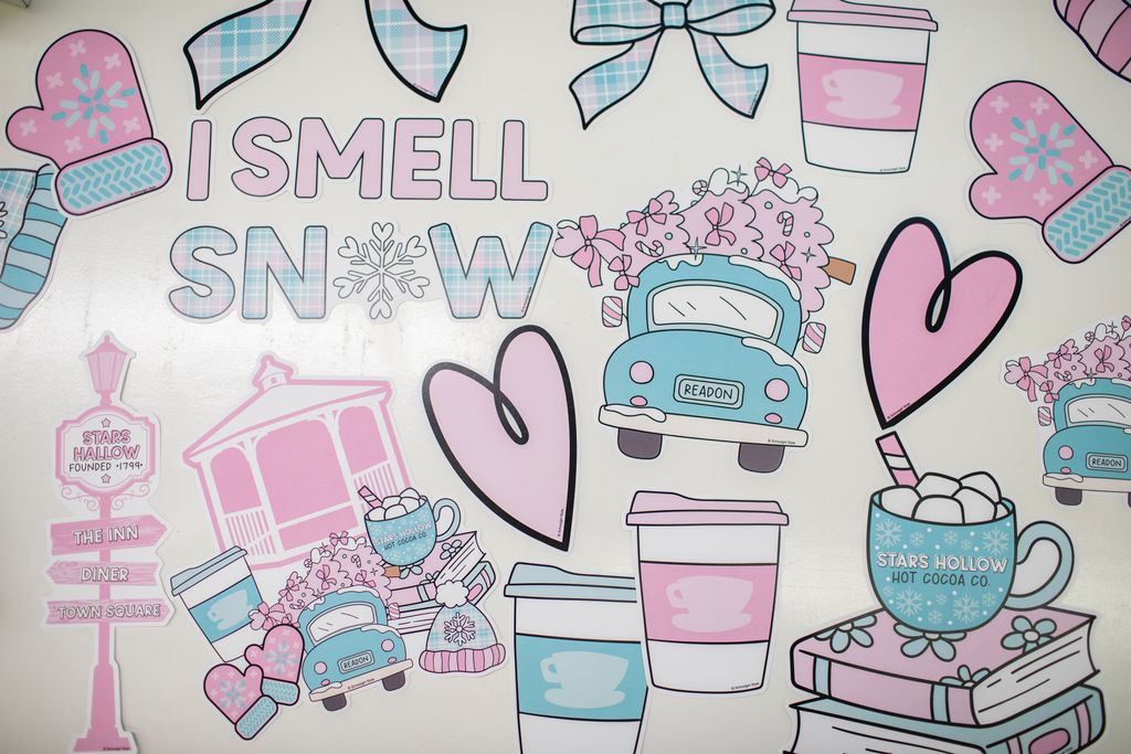 Printable Winter in Stars Hollow Door Decor Bulletin Board Set and Cutouts Bundle