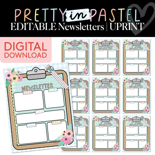 Pretty in Pastel editable newsletters