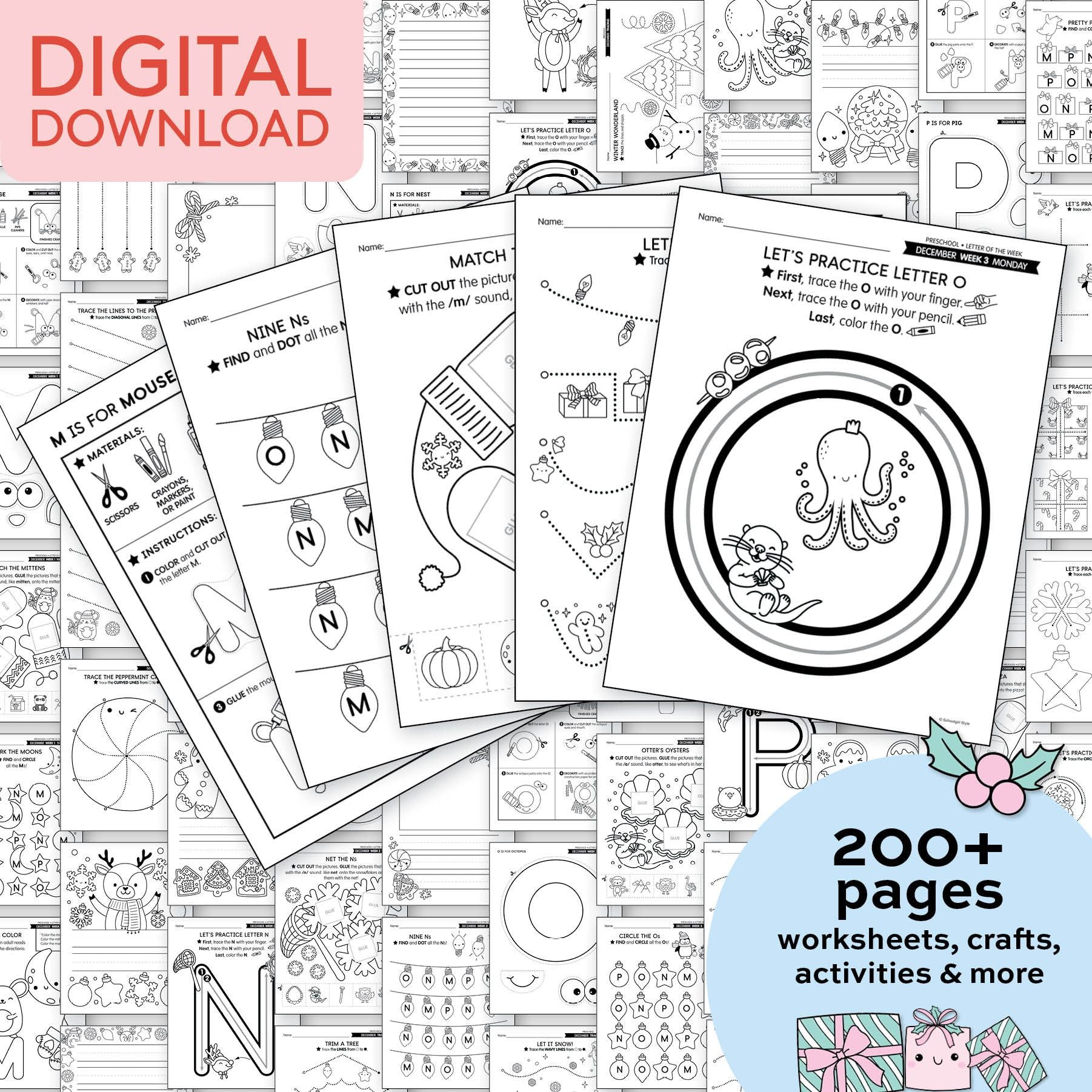 Printable Preschool December Thematic Unit Bundle