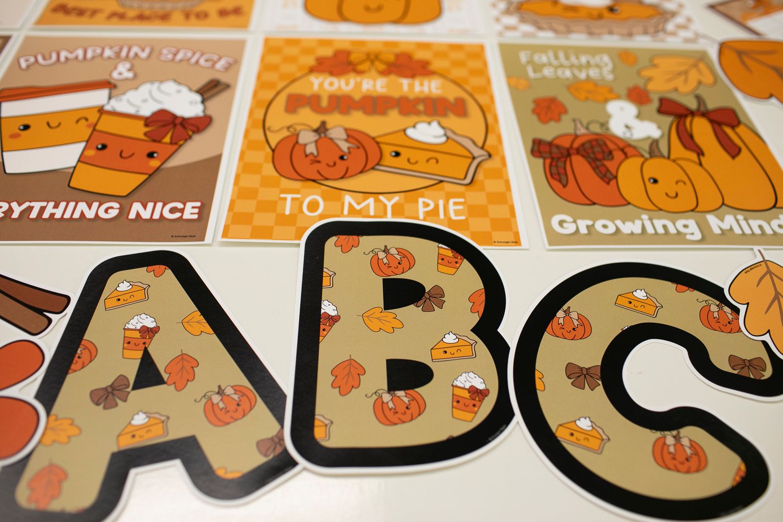 Printable Thanksgiving Fall Pattern Uppercase Letters | Pumpkin Spice and Everything Nice