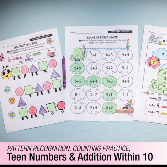 Printable Kindergarten April Daily Math