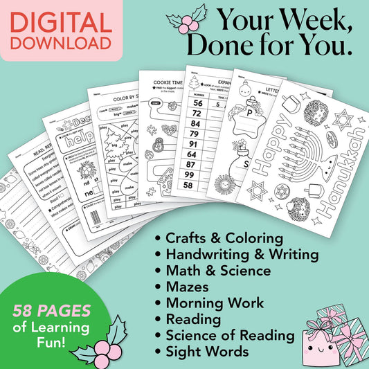 Printable First Grade December Week 2 Resources