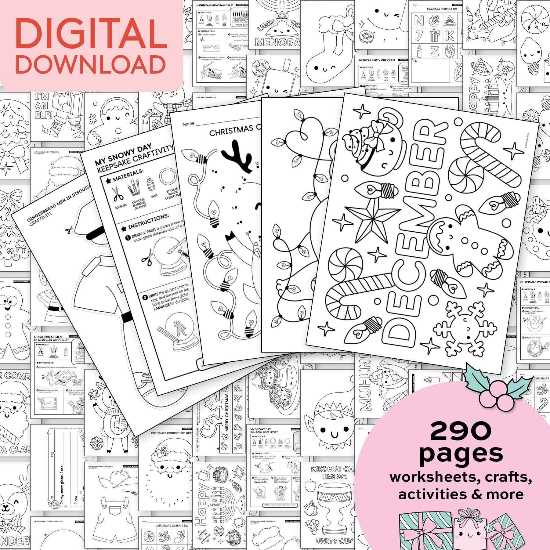 Printable Kindergarten December Thematic Unit Bundle