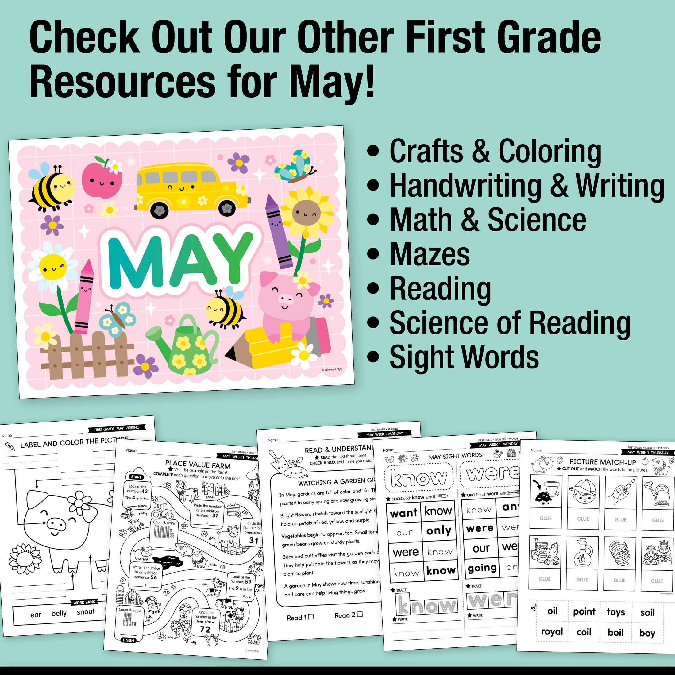 Printable First Grade May Daily Morning Work
