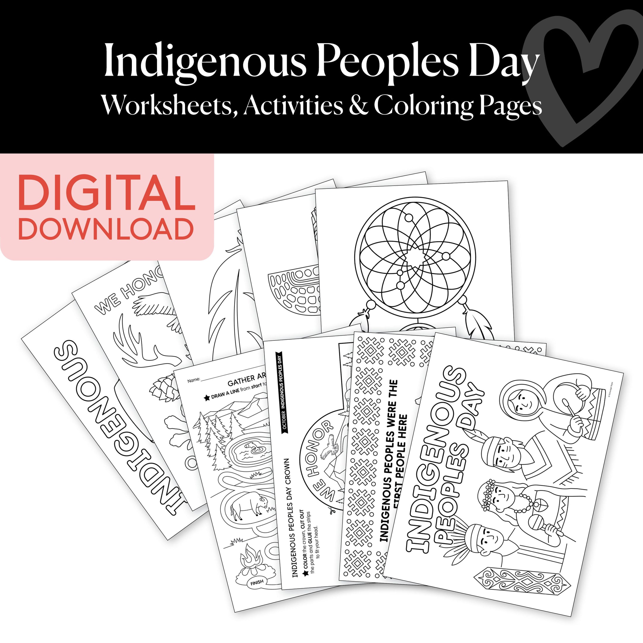 Printable Indigenous Peoples Day Worksheets, Activities and Coloring Pages