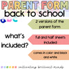 Back to School Night Parent Form | 2 Stars & a Wish | Glows & Grows | Open House
