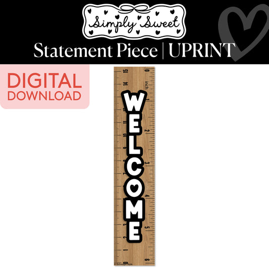 Printable Classic Black and White Ruler Statement Piece | Simply Sweet