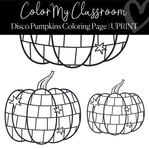 Fall Freebie Disco Pumpkins Coloring Page by UPRINT