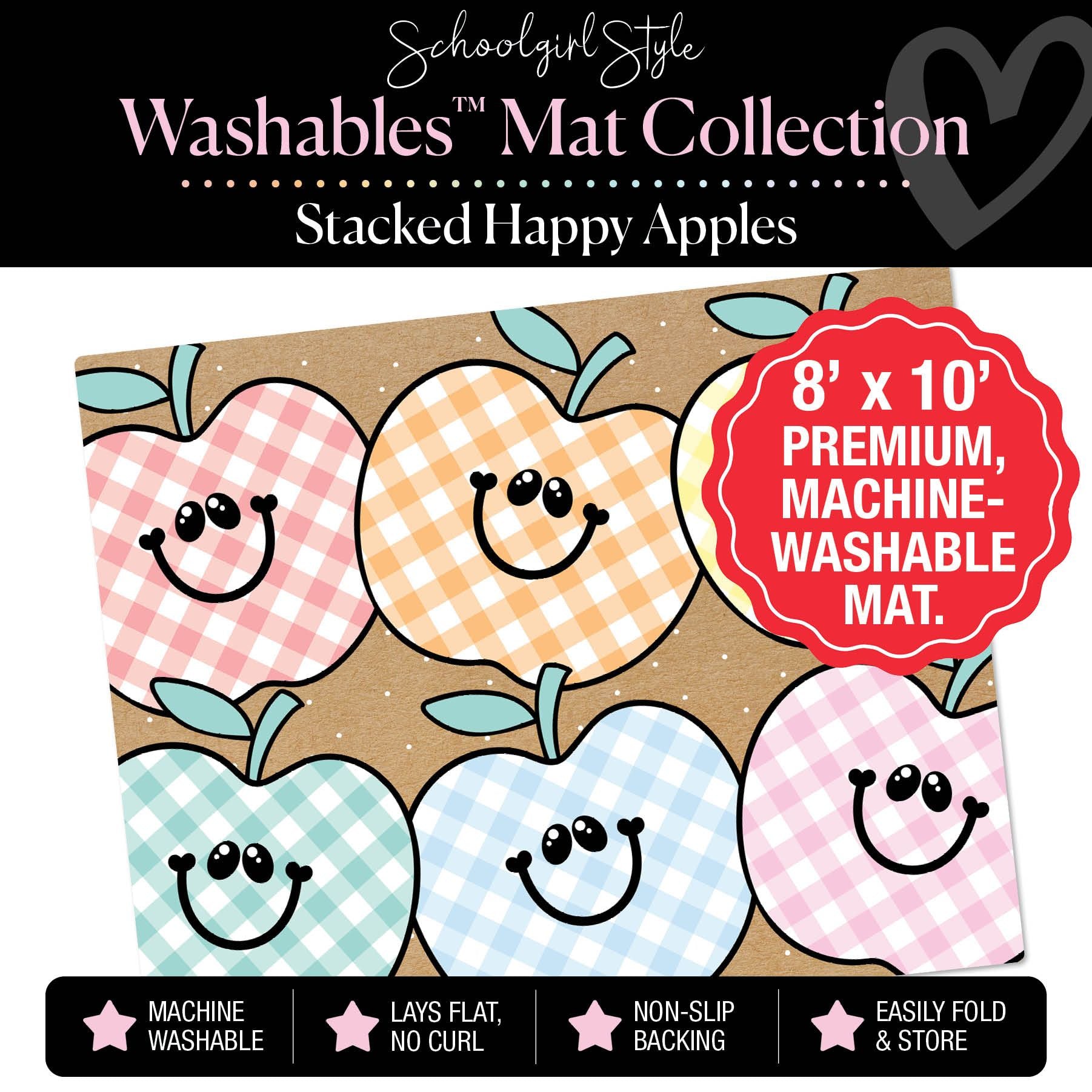 Stacked Happy Apples Classroom Rug by Schoolgirl Style