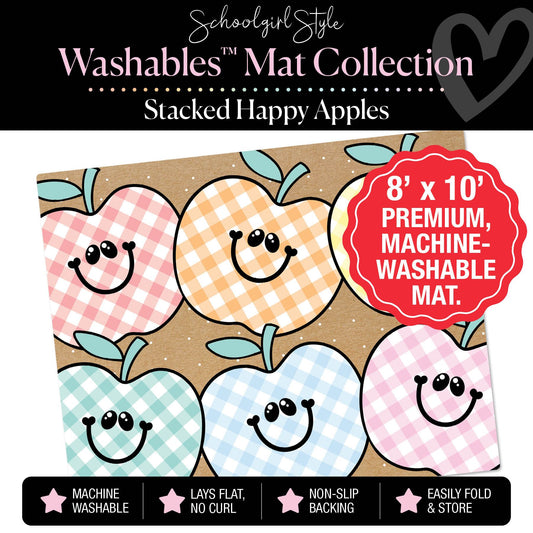 Stacked Happy Apples Classroom Rug by Schoolgirl Style