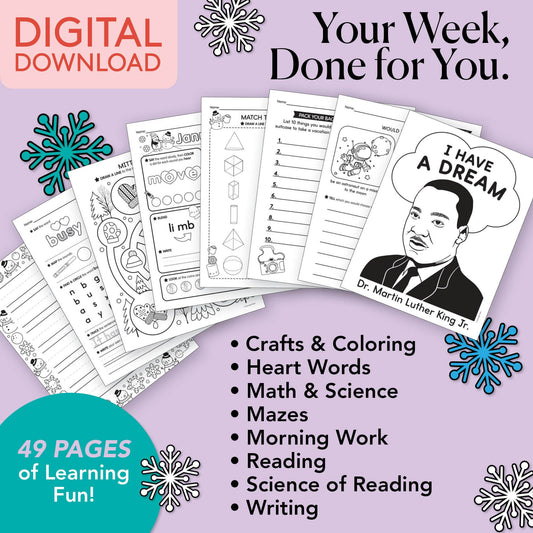 Printable Second Grade January Week 3 Resources