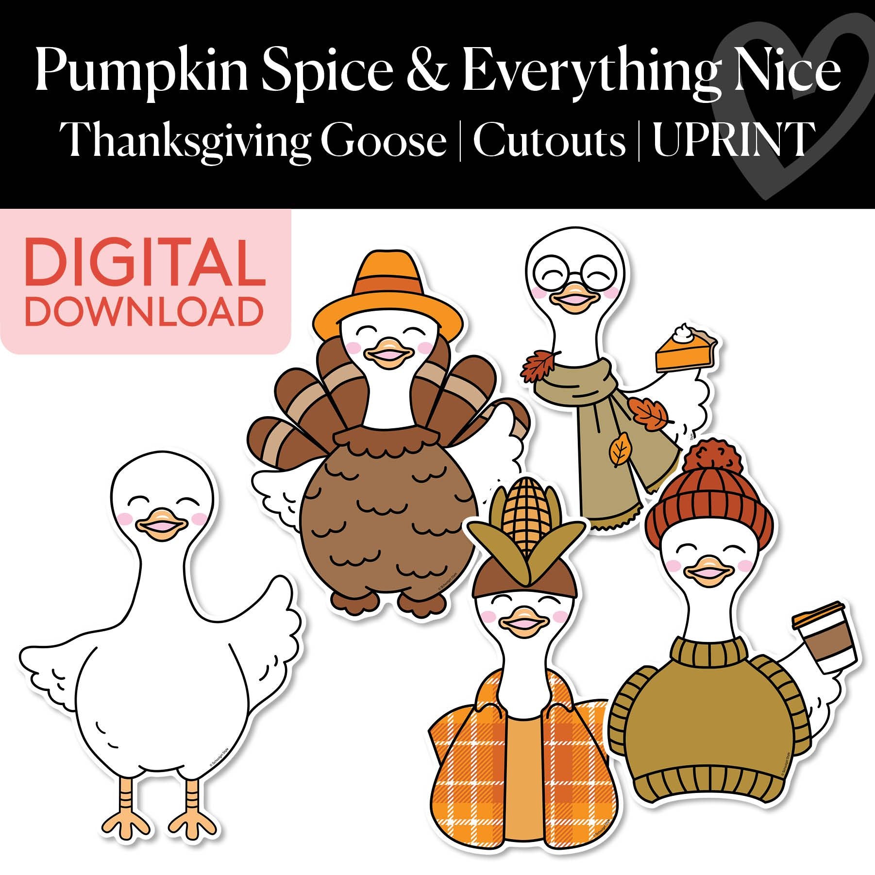 Printable Thanksgiving Goose and Costumes | Pumpkin Spice and Everything Nice