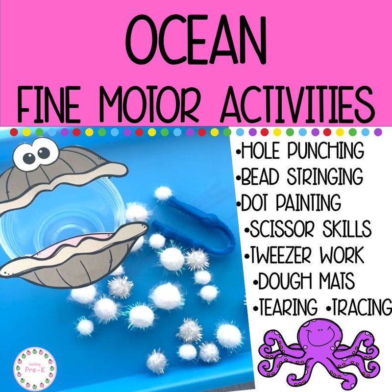 Ocean Fine Motor Activities for Pre-K and Preschool